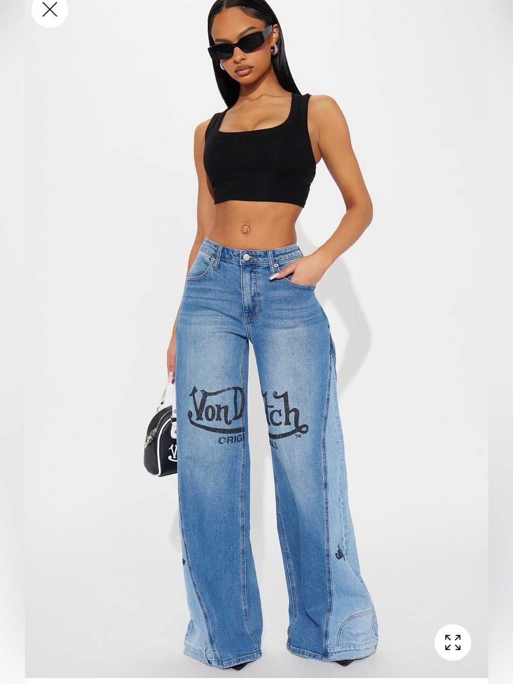 Von Dutch Wide Leg Blue Logo Jeans 👖